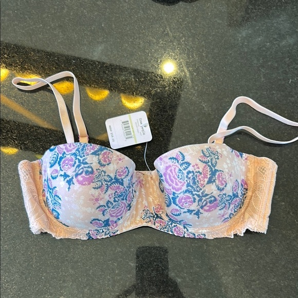 Free People Pink and Blue Bra‎ with Molded Cups - Picture 1 of 8